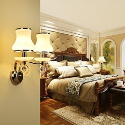 Recurso eletrogalvanizado contemporâneo moderno para arandelas de parede de luz ambiente de cristal