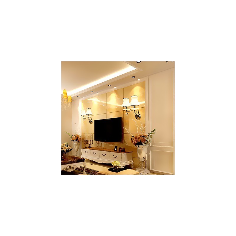 Recurso eletrogalvanizado contemporâneo moderno para arandelas de parede de luz ambiente de cristal