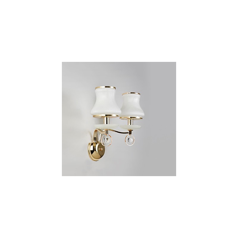 Recurso eletrogalvanizado contemporâneo moderno para arandelas de parede de luz ambiente de cristal