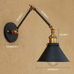 Luminária de parede industrial vintage de latão, luminária de parede, iluminação doméstica, decoração interna, luminária de parede