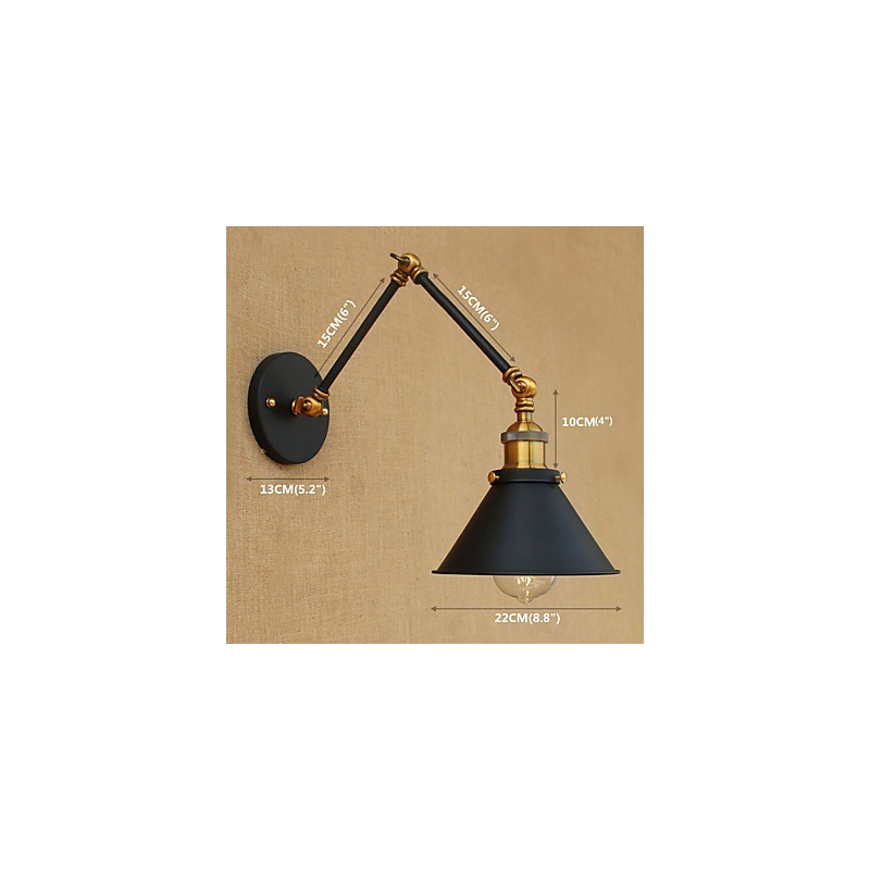 Luminária de parede industrial vintage de latão, luminária de parede, iluminação doméstica, decoração interna, luminária de parede