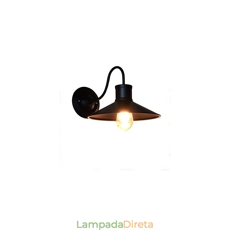 Luminária de parede Arandelas de parede Luminária de parede de ferro Lâmpada de parede sabre de luz preta muda na parede
