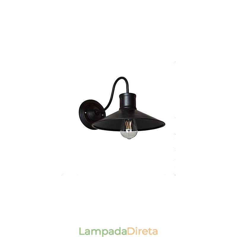 Luminária de parede Arandelas de parede Luminária de parede de ferro Lâmpada de parede sabre de luz preta muda na parede