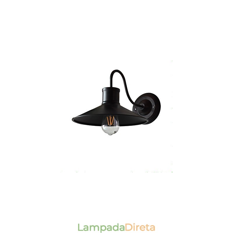 Luminária de parede Arandelas de parede Luminária de parede de ferro Lâmpada de parede sabre de luz preta muda na parede
