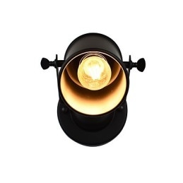 Luminária de parede de aço pintado, decoração de café americano preto e branco, luminária de parede retrô, lâmpada de sabre de luz na parede