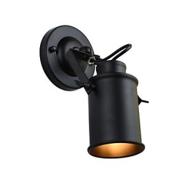 Luminária de parede de aço pintado, decoração de café americano preto e branco, luminária de parede retrô, lâmpada de sabre de luz na parede