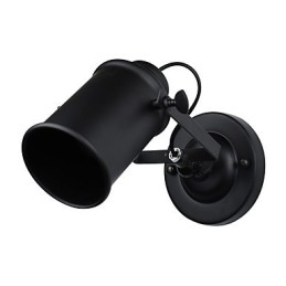 Luminária de parede de aço pintado, decoração de café americano preto e branco, luminária de parede retrô, lâmpada de sabre de luz na parede