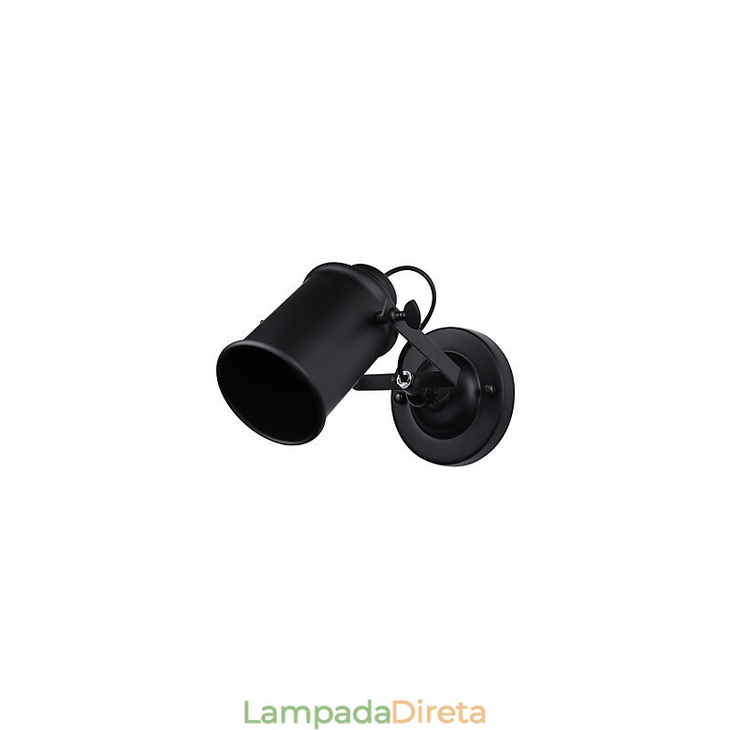 Luminária de parede de aço pintado, decoração de café americano preto e branco, luminária de parede retrô, lâmpada de sabre de luz na parede