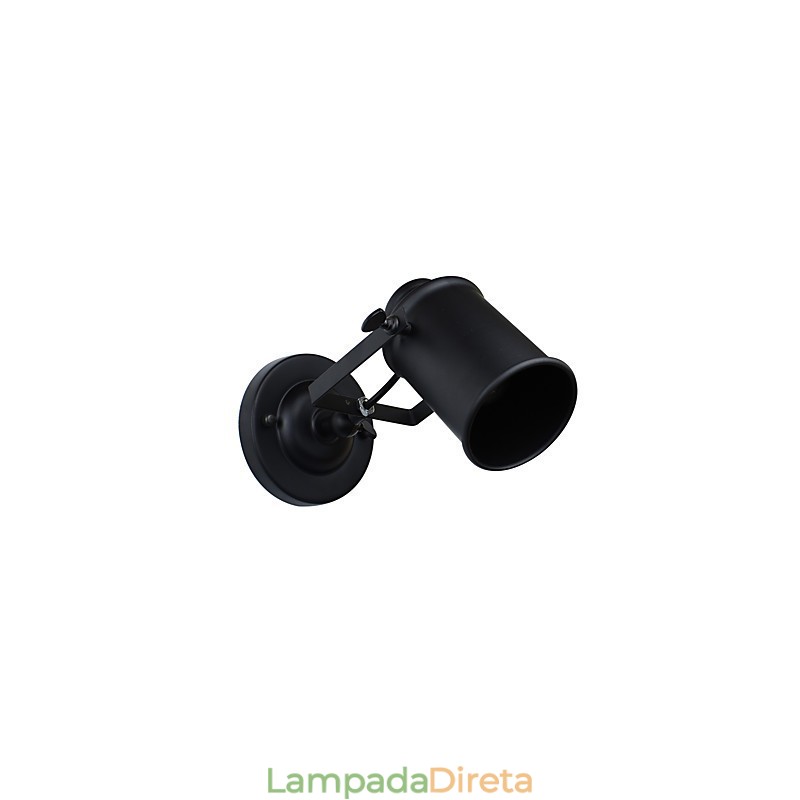 Luminária de parede de aço pintado, decoração de café americano preto e branco, luminária de parede retrô, lâmpada de sabre de luz na parede