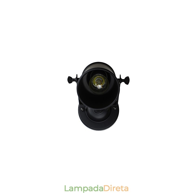 Luminária de parede de aço pintado, decoração de café americano preto e branco, luminária de parede retrô, lâmpada de sabre de luz na parede