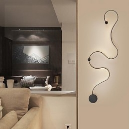 Apliques de parede Moderno Contemporâneo Pintura Característica Alumínio Luz de parede para Quarto Escada Sala de estar Lâmpada