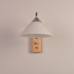 Luminária de parede simples, abajur de mesa de cabeceira com cúpula de vidro e madeira maciça para quarto, cômoda, sala de estar, quarto de bebê, dormitório universitário, mesa de centro, estantes de livros