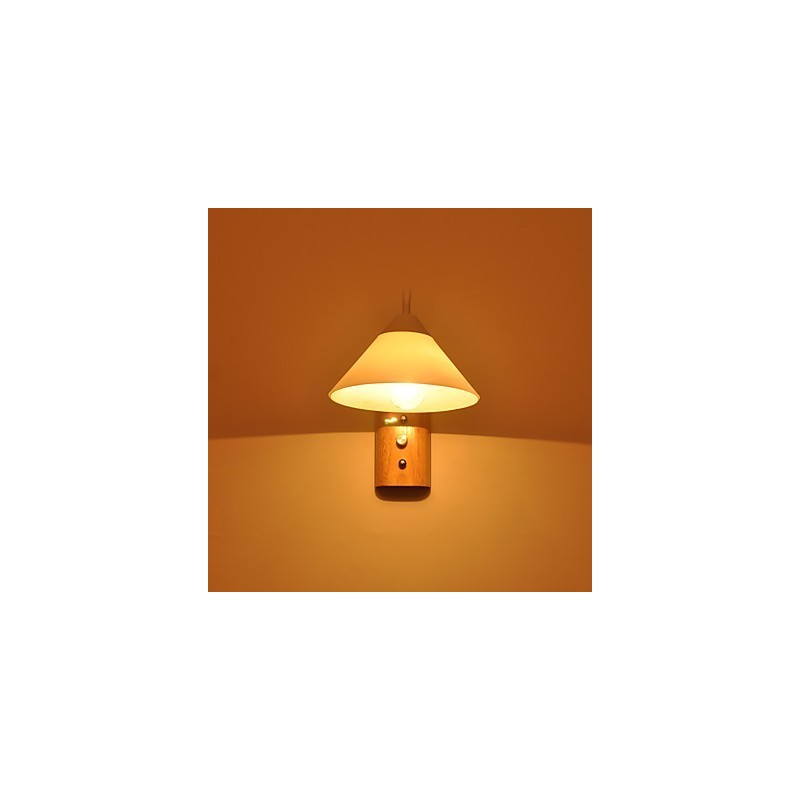 Luminária de parede simples, abajur de mesa de cabeceira com cúpula de vidro e madeira maciça para quarto, cômoda, sala de estar, quarto de bebê, dormitório universitário, mesa de centro, estantes de livros