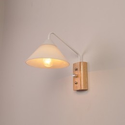 Luminária de parede simples, abajur de mesa de cabeceira com cúpula de vidro e madeira maciça para quarto, cômoda, sala de estar, quarto de bebê, dormitório universitário, mesa de centro, estantes de livros