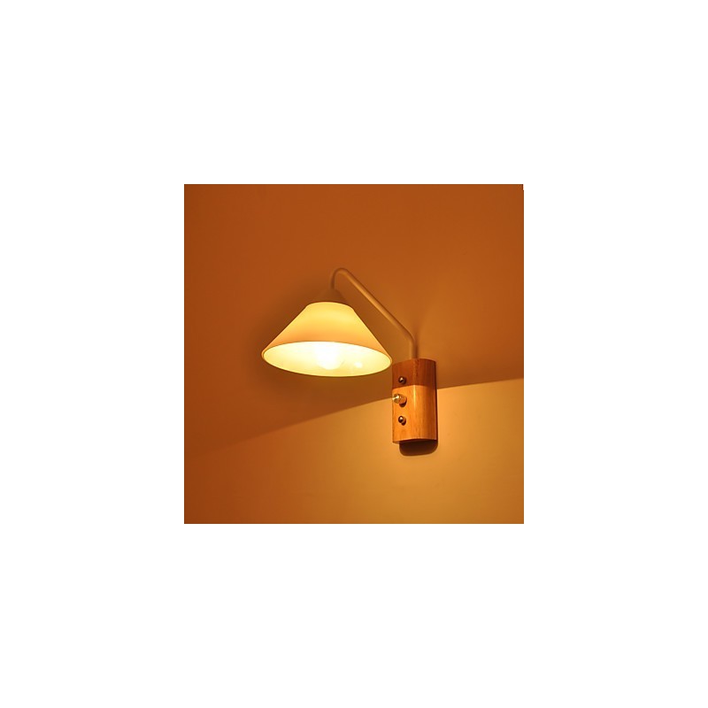 Luminária de parede simples, abajur de mesa de cabeceira com cúpula de vidro e madeira maciça para quarto, cômoda, sala de estar, quarto de bebê, dormitório universitário, mesa de centro, estantes de livros
