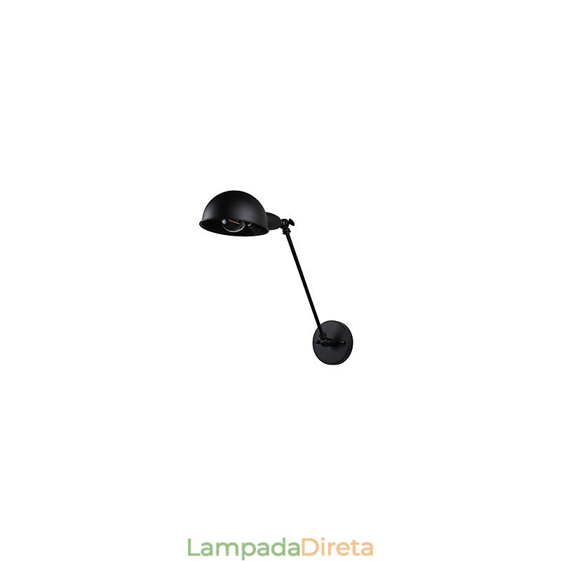 Luminária de parede de aço pintado, decoração de café americano preto e branco, luminária de parede retrô, lâmpada de sabre de luz na parede