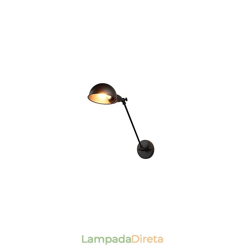 Luminária de parede de aço pintado, decoração de café americano preto e branco, luminária de parede retrô, lâmpada de sabre de luz na parede