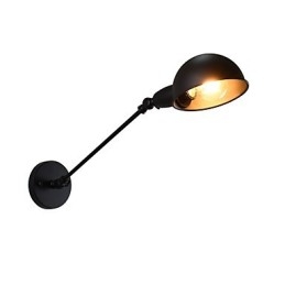 Luminária de parede de aço pintado, decoração de café americano preto e branco, luminária de parede retrô, lâmpada de sabre de luz na parede