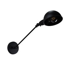 Luminária de parede de aço pintado, decoração de café americano preto e branco, luminária de parede retrô, lâmpada de sabre de luz na parede