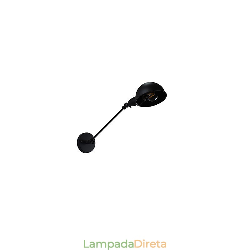 Luminária de parede de aço pintado, decoração de café americano preto e branco, luminária de parede retrô, lâmpada de sabre de luz na parede