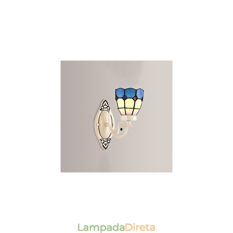 Pintura rústica de chalé para arandelas de parede com luz ambiente