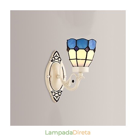 Pintura rústica de chalé para arandelas de parede com luz ambiente Pintura rústica de chalé para arandelas de parede com luz ambiente
