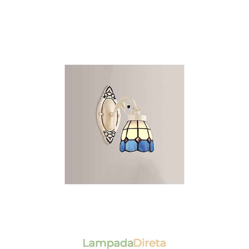 Pintura rústica de chalé para arandelas de parede com luz ambiente