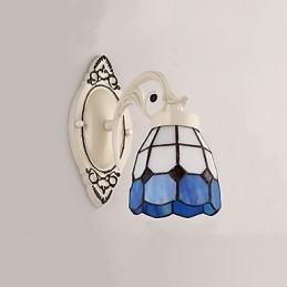 Pintura rústica de chalé para arandelas de parede com luz ambiente