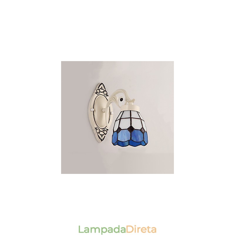 Pintura rústica de chalé para arandelas de parede com luz ambiente