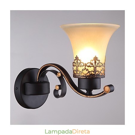 Luminária de parede vintage americana de metal com vidro para sala de jantar, sala de estar, hall de entrada, decoração de parede Luminária de parede vintage americana de metal com vidro para sala de jantar, sala de estar, hall de entrada, decoração de parede