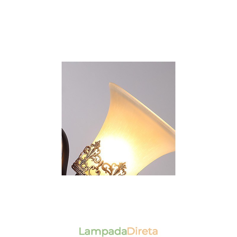Luminária de parede vintage americana de metal com vidro para sala de jantar, sala de estar, hall de entrada, decoração de parede