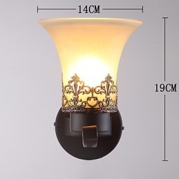 Luminária de parede vintage americana de metal com vidro para sala de jantar, sala de estar, hall de entrada, decoração de parede