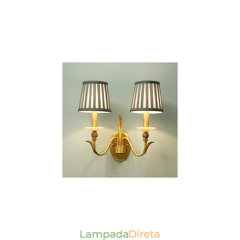 Simples Country Tradicional Clássico Latão Recurso para Mini Estilo Uplight Wall Sconces Luz de Parede