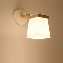 Luminária de parede Squere Glassshade para quarto, luminária de parede moderna com luz ambiente, luminária de parede