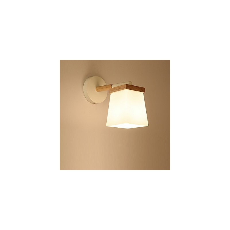 Luminária de parede Squere Glassshade para quarto, luminária de parede moderna com luz ambiente, luminária de parede