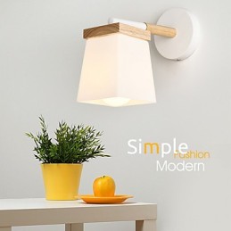 Luminária de parede Squere Glassshade para quarto, luminária de parede moderna com luz ambiente, luminária de parede