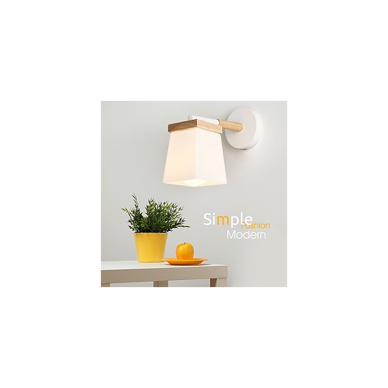 Luminária de parede Squere Glassshade para quarto, luminária de parede moderna com luz ambiente, luminária de parede