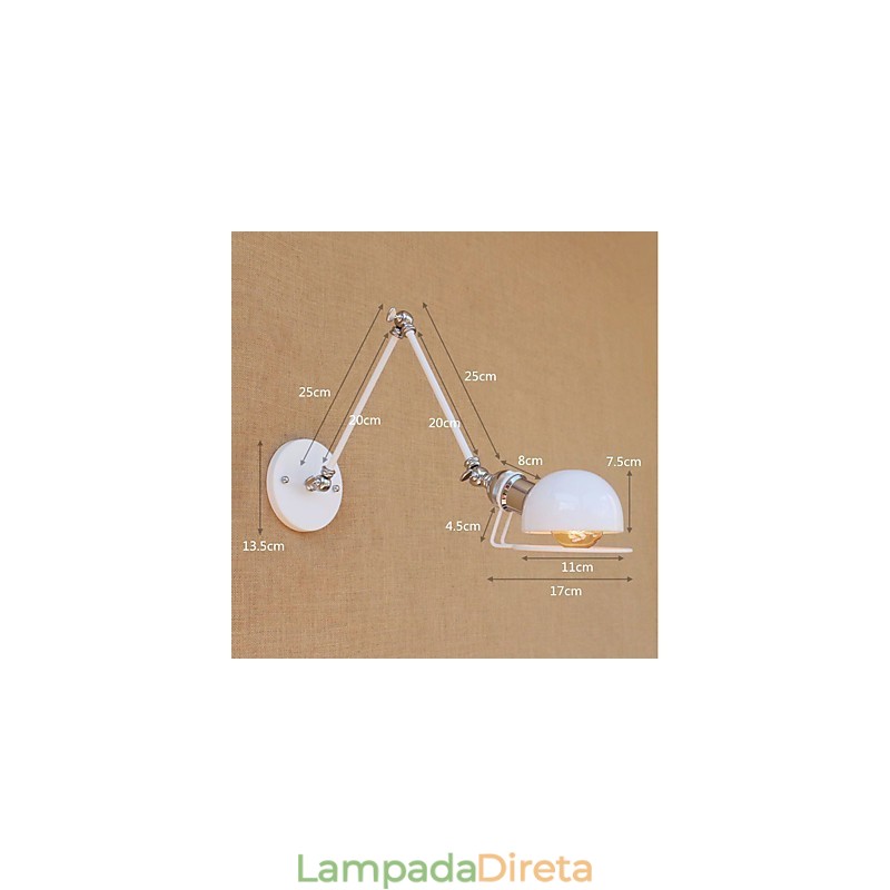 Pintura Vintage Country Recurso para Mini Estilo Braço oscilante Proteção para os olhos Luz ambiente Braço oscilante Luzes de parede