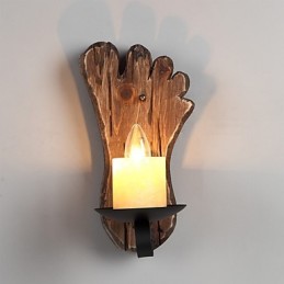 Luminária de parede de pintura de metal de madeira vintage retrô industrial de cabeça única para decoração de corredor de hotel em casa