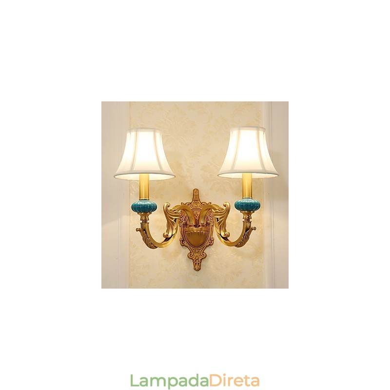 Simples Country Tradicional Clássico Latão Recurso para Mini Estilo Uplight Wall Sconces Luz de Parede