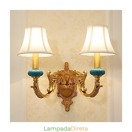 Simples Country Tradicional Clássico Latão Recurso para Mini Estilo Uplight Wall Sconces Luz de Parede