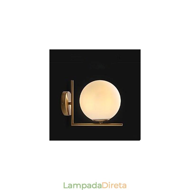 Luminária de parede contemporânea e de vidro contraído Ferro forjado Individualidade
