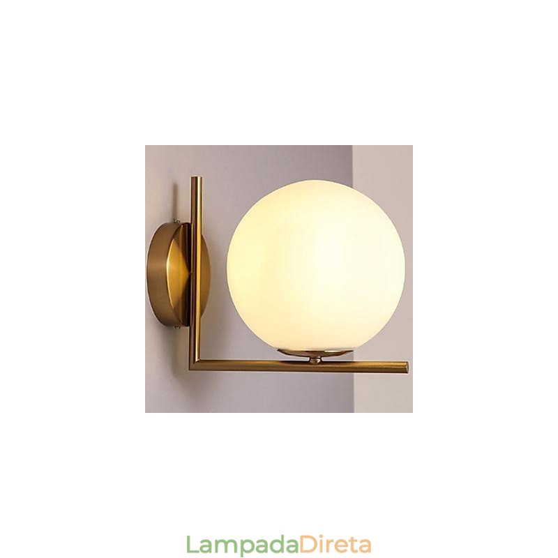 Luminária de parede contemporânea e de vidro contraído Ferro forjado Individualidade