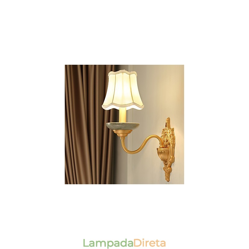 Simples Country Tradicional Clássico Latão Recurso para Mini Estilo Uplight Wall Sconces Luz de Parede