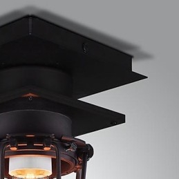 Luminária de parede retrô forjada, lâmpada de teto de cabeça única, antiga, estilo loft, americana, ferro, vintage, gaiolas pequenas