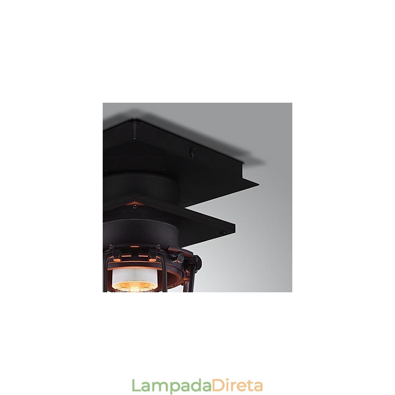 Luminária de parede retrô forjada, lâmpada de teto de cabeça única, antiga, estilo loft, americana, ferro, vintage, gaiolas pequenas