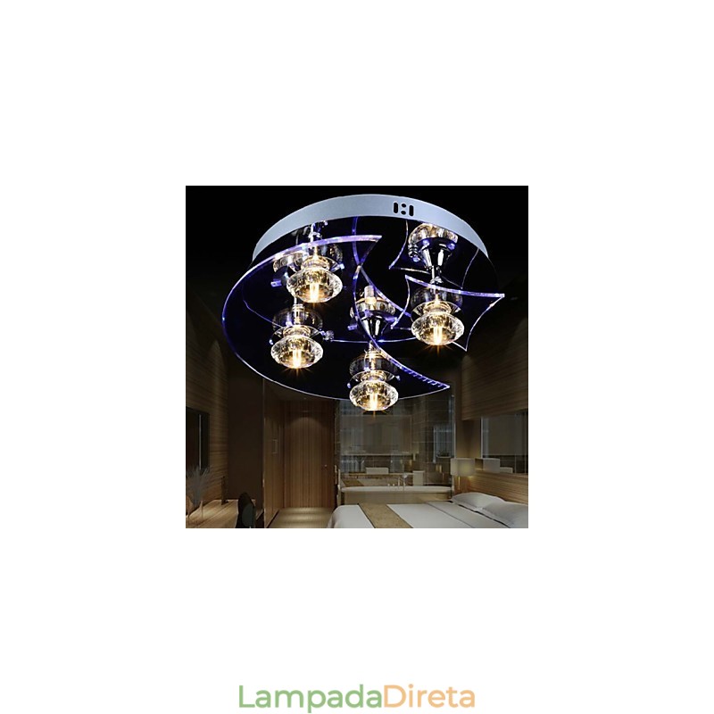 Lustre Moderno Cristal Living 4 Luzes