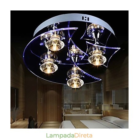 Lustre Moderno Cristal Living 4 Luzes Lustre Moderno Cristal Living 4 Luzes