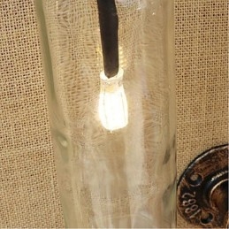 American Themed Restaurant Bar Ferro Com Interruptor Tubo De Água Garrafa De Vinho Luminária De Parede Transparente