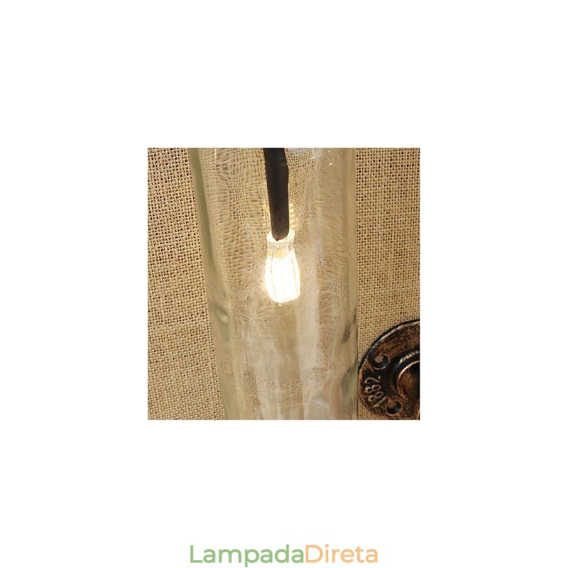 American Themed Restaurant Bar Ferro Com Interruptor Tubo De Água Garrafa De Vinho Luminária De Parede Transparente